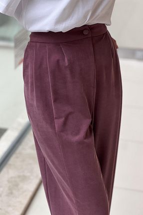 شلوار زرشکی زنانه پلی استر sentez giyim - کد 931149129