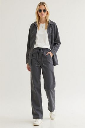 شلوار جین طوسی زنانه پاچه گشاد ENZİM JEANS - کد 940923850