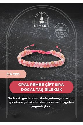 دستبند جواهر صورتی زنانه سنگ طبیعی OSMANLI DOĞAL TAŞ - کد 669897372