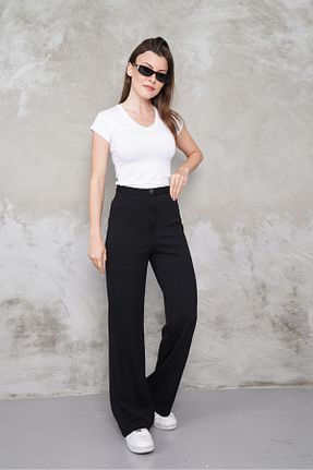 شلوار مشکی زنانه الاستان - ویسکون - پلی استر macharel jeans - کد 883412261