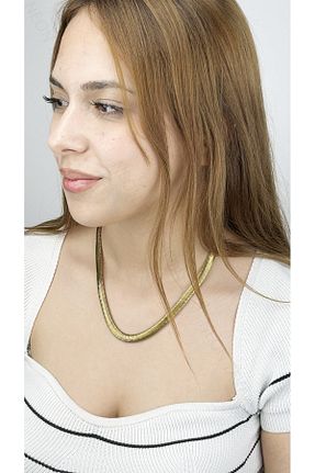گردنبند استیل ( فولاد ) طلائی زنانه استیل ضد زنگ Neon Takı by Atalay - کد 849378178