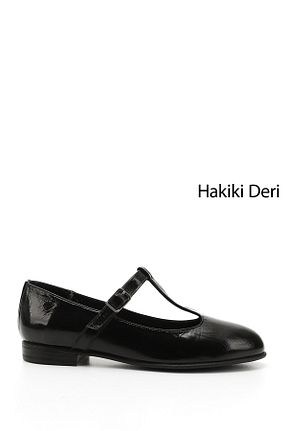 بابت مشکی زنانه چرم خالص GÖNDERİ(R) - کد 840028342