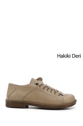 کفش کژوال بژ زنانه چرم خالص GÖNDERİ(R) - کد 666816174