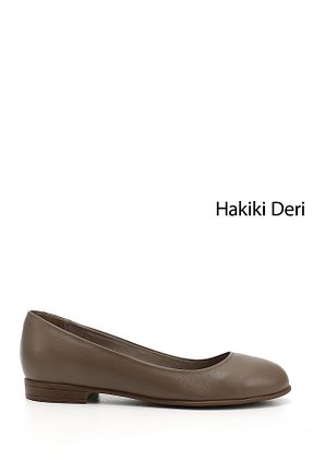 بابت قهوه ای زنانه چرم خالص GÖNDERİ(R) - کد 820260170