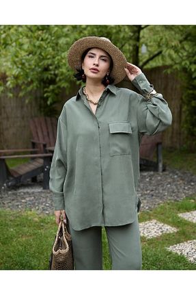 ست بالاتنه و پائین تنه خاکی زنانه بافتنی PİNK FLY - کد 938123650