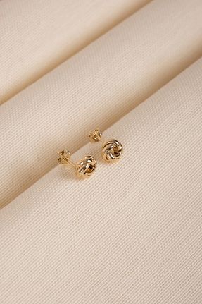گوشواره طلا طلائی زنانه 14 عیار Safir Kuyumculuk - کد 941155306