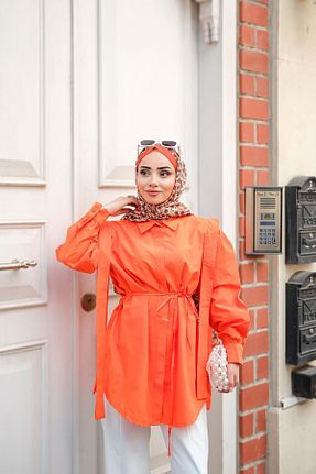 پیراهن حجاب نارنجی زنانه رگولار LOCCO - کد 833881018