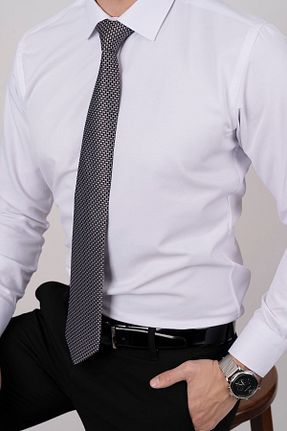 پیراهن سفید مردانه اسلیم فیت Etikmen - کد 195788625