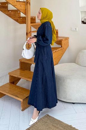 لباس حجاب آبی اورسایز lamelif - کد 940937663