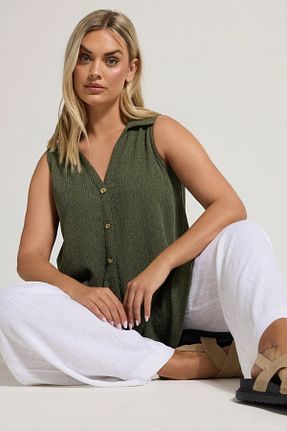 پیراهن سایز بزرگ خاکی زنانه سایز بزرگ Stil Diva - کد 940968327