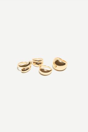 انگشتر نقره طلائی زنانه 10 عیار Bershka - کد 941032896