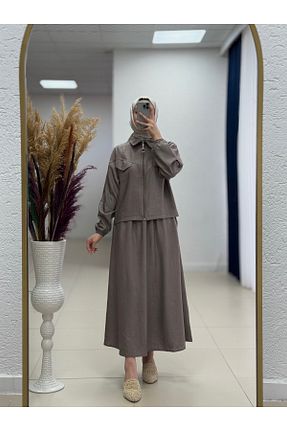 ست بالاتنه و پائین تنه حجاب رنگی زنانه اورسایز MİHRA STORE - کد 940988346