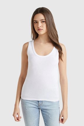 رکابی اسپرت سفید زنانه پنبه ای Benetton - کد 940983872