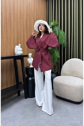 ست بالاتنه و پائین تنه حجاب زرشکی Relaxed POLEN - کد 941012751