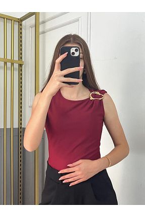 بلوز زرشکی زنانه ساده peri tower - کد 941009175
