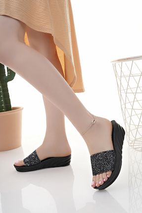 دمپائی مشکی زنانه چرم مصنوعی Modafırsat - کد 941026535