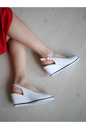 صندل سفید زنانه پاشنه پر EREN SHOES BAG - کد 941081973