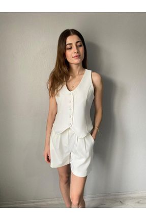 ست بالاتنه و پائین تنه سفید زنانه بافتنی Niceboutique - کد 941124044