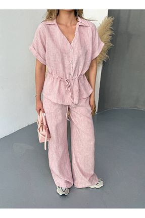 ست بالاتنه و پائین تنه صورتی زنانه بافتنی Castivo Fashion - کد 941124708