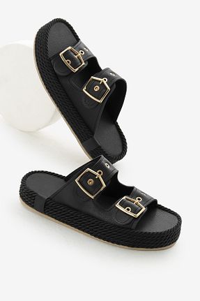 دمپائی مشکی زنانه چرم مصنوعی Tonny Black - کد 941140385