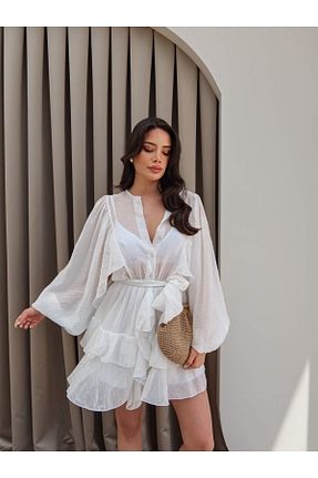 لباس سفید زنانه بافتنی ESRAHELVACI - کد 941160976