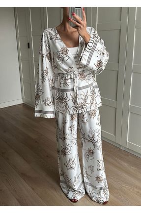ست بالاتنه و پائین تنه بژ زنانه بافتنی Hotfashion - کد 941182241