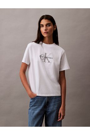تیشرت سفید زنانه رگولار Calvin Klein - کد 941189584
