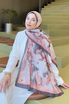 شال قهوه ای زنانه پنبه ای lamelif - کد 941181921
