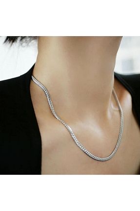 گردنبند استیل ( فولاد ) طوسی زنانه استیل ضد زنگ İnci - کد 941217861