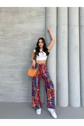 شلوار قرمز زنانه ویسکون Ozy Fashion - کد 941191975