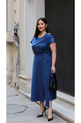 لباس سایز بزرگ آبی زنانه سایز بزرگ LAMAZONEEXXEN - کد 941281371