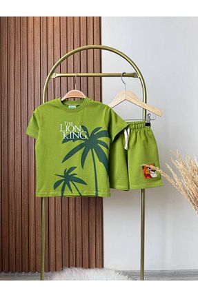 ست بالاتنه و پائین تنه سبز بچه گانه بافت KidsSel - کد 941287374