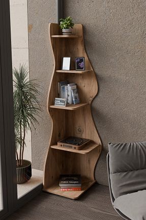 قفسه کتاب قهوه ای 183 سانتی متر CMK Modüler - کد 941242575