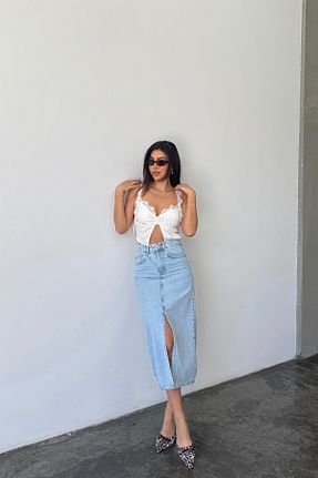 دامن آبی زنانه پنبه ای XRAY JEANS - کد 941253165