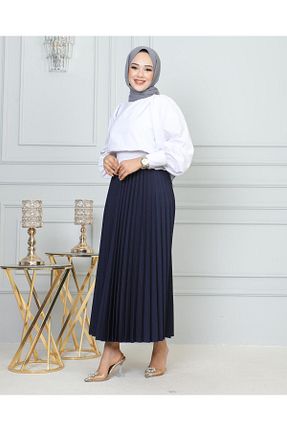 دامن سرمه ای زنانه پارچه Famelin - کد 941338353