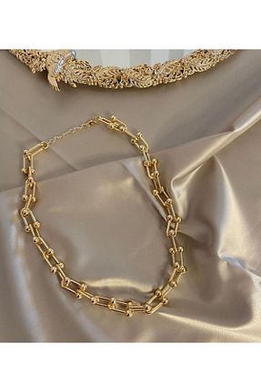 گردنبند جواهر زرد زنانه برنجی Ervalina - کد 941317999