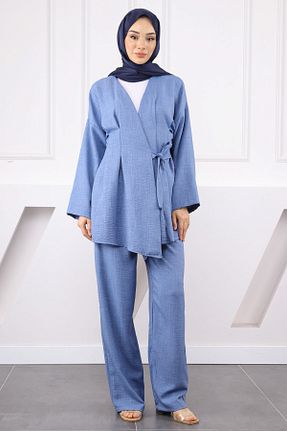 ست بالاتنه و پائین تنه حجاب سرمه ای زنانه رگولار İmajButik - کد 941357517