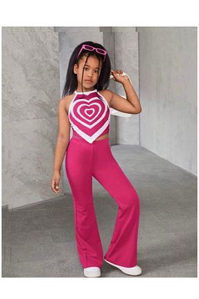 ست بالاتنه و پائین تنه صورتی بچه گانه بافتنی My Kids Wear - کد 941596426