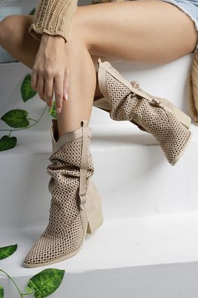 چکمه بژ زنانه جیر İDC MODA - کد 941392151