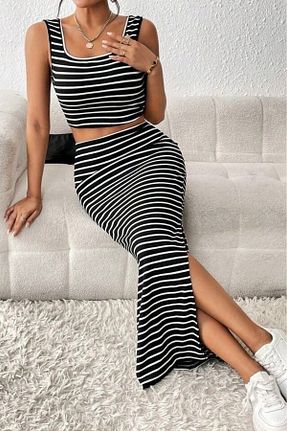 ست بالاتنه و پائین تنه مشکی زنانه بافت bb butik basic - کد 941395660