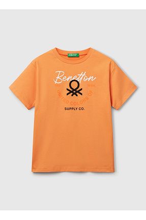 تیشرت نارنجی بچه گانه رگولار Benetton - کد 941560209