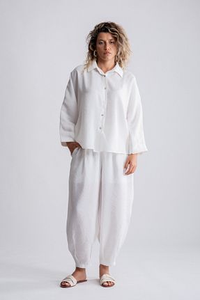 ست بالاتنه و پائین تنه سفید زنانه اورسایز SEPANU COLLECTION - کد 941587856