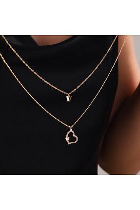 گردنبند استیل ( فولاد ) زرد زنانه استیل (فولاد) HOBİSY GIFT SHOP - کد 941615998