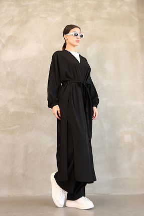 ست بالاتنه و پائین تنه مشکی زنانه بافتنی QUBERZ - کد 941941659