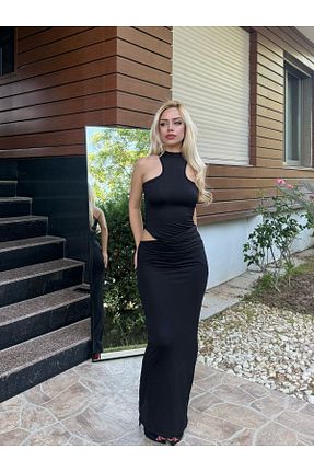 لباس مشکی بافتنی SERAPHINA VELVET - کد 941657483
