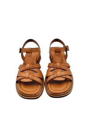 صندل قهوه ای زنانه پاشنه تخت Escarpinshoes - کد 941660820