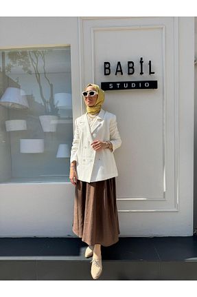 کت حجاب سفید زنانه رگولار QOOQ STORE - کد 941671758