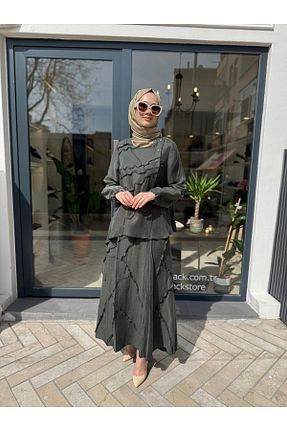 ست بالاتنه و پائین تنه حجاب خاکی زنانه رگولار MissWhence - کد 941670559