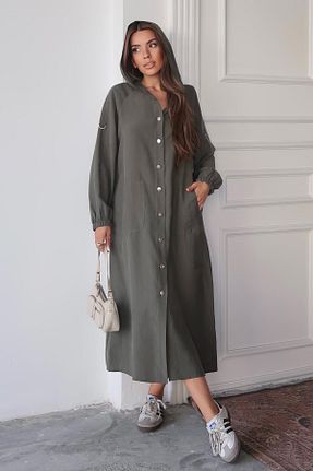 کلاه و ابایا خاکی زنانه بافتنی Olcay - کد 941703321