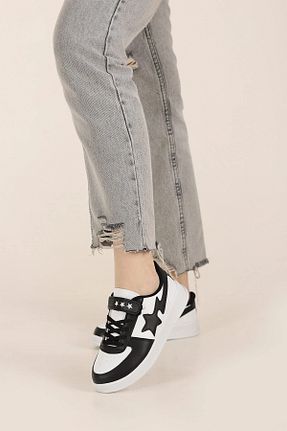 کفش اسنیکر مشکی زنانه بند دار MİYASPORT - کد 941706839